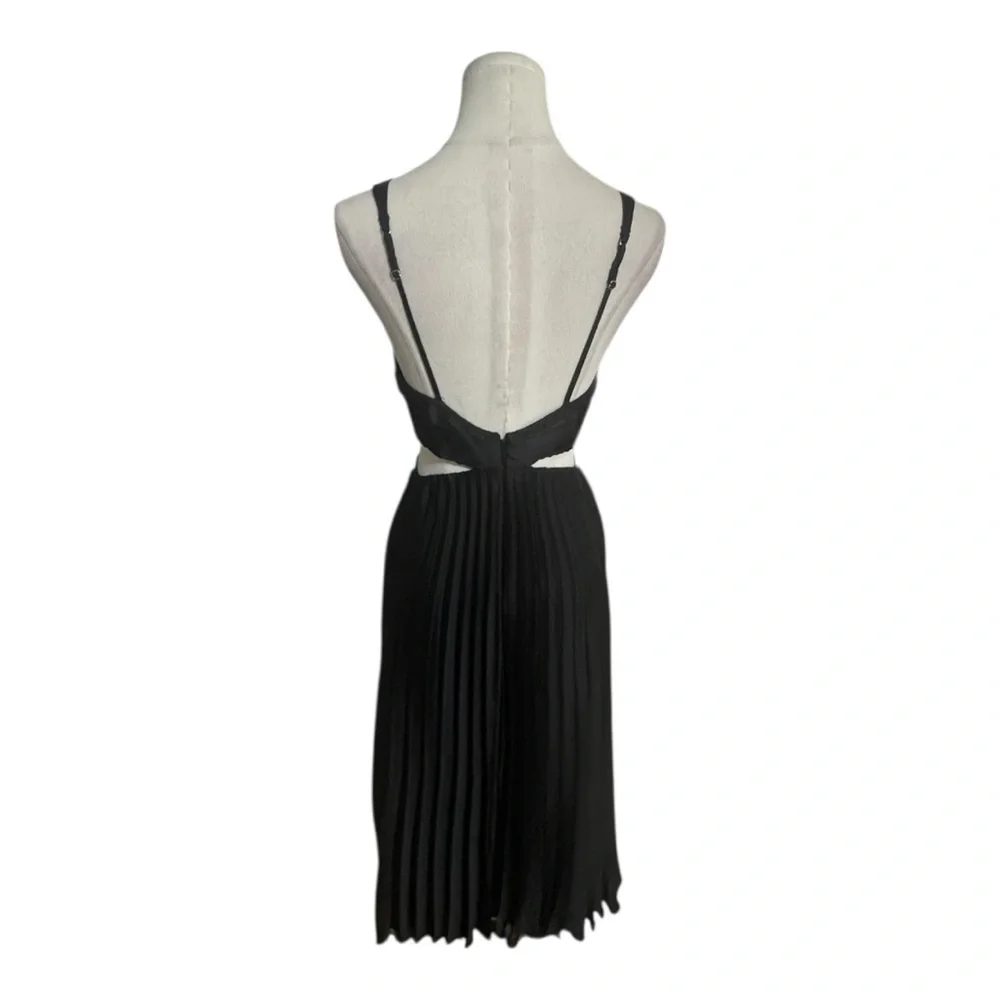 Abercrombie & Fitch Giselle Cutout Pleated Midi Dress Black XS Cocktail Party - Picture 8 of 9